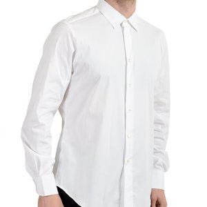 Malo Men's White Stretch Long Sleeve Dress Shirt
